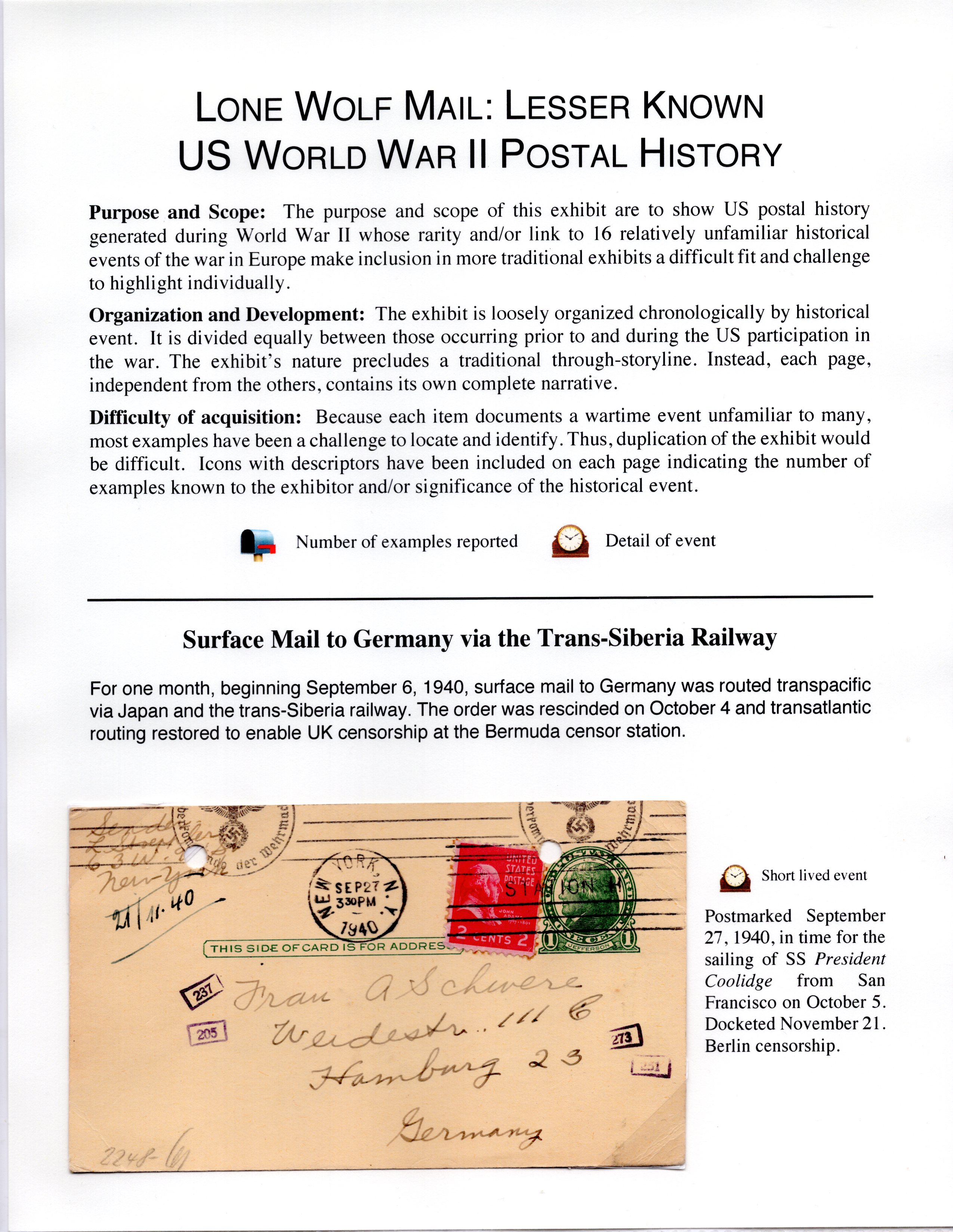 Lone Wolf Mail: Lesser Known US World War II Postal History Page 1